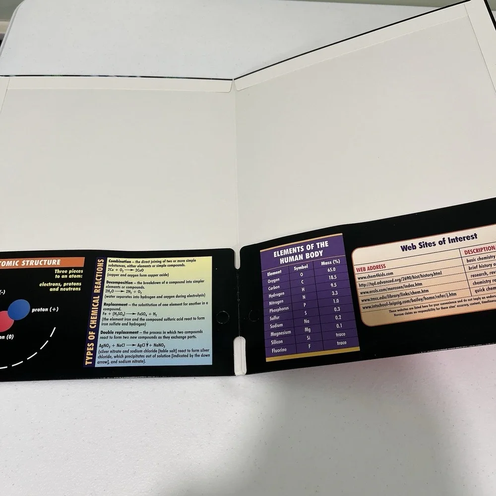 Vintage School Folders Lot Of 3 Pen-Tab Norcom Chemistry Science 2000 Y2K